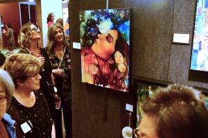 Guests at the VIP night enjoy artworks from around the region in the 2025 Arts Explosion event. Over 1,100 guests attended the event throughout the three days. Photo by Bruce Honda.