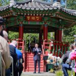 Photo by Keelin Everly-Lang / the Mirror
Former Federal Way Mayor Mike Park speaks at the grand opening ceremony of Hanwoori Garden on June 10.