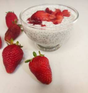Strawberry chia seed yogurt. Photo courtesy of Vickie Chynoweth