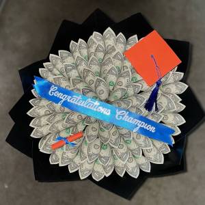 Example of an arrangement of dollar bills created by Christina Freeman. Courtesy photo