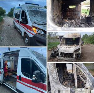 Destroyed ambulances in Ukraine, seen on one of the aid trips made by Federal Way based nonprofit Servants of Compassion. Photo provided by Vitaliy Piekhotin.