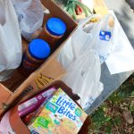 The No Kings demonstration was also a food drive and 540 pounds were collected for donation to the Multi-Service Center in Federal Way. Photo by Keelin Everly-Lang/the Mirror