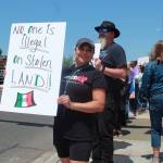 Many protesters mentioned the recent crackdown on immigration as part of their motivation for attending the rally in Federal Way, whether through signs or in interviews. Photo by Keelin Everly-Lang/the Mirror