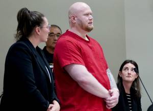 Francis Kamu Mackenzie at his sentencing addressing the judge. Photo by Joshua Solorzano/The Mirror