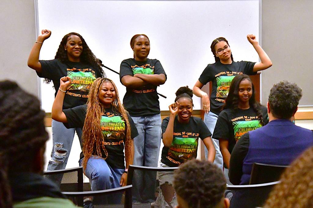 The Juneteenth event opened with a performance by local youth. Photo by Bruce Honda.