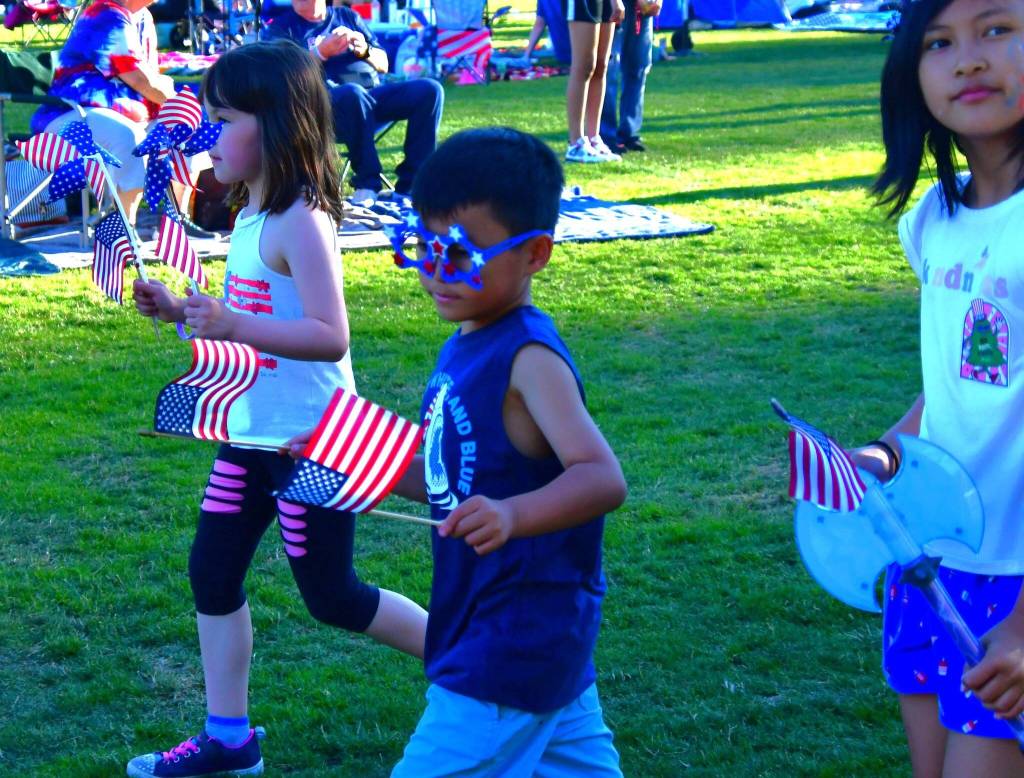 Participants in the Kids Parade at the 2024 Red, White and Blues Festival. Photo by Bruce Honda