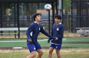 Pedro Monge-Munoz controls the ball at Junction training. Ben Ray / The Mirror