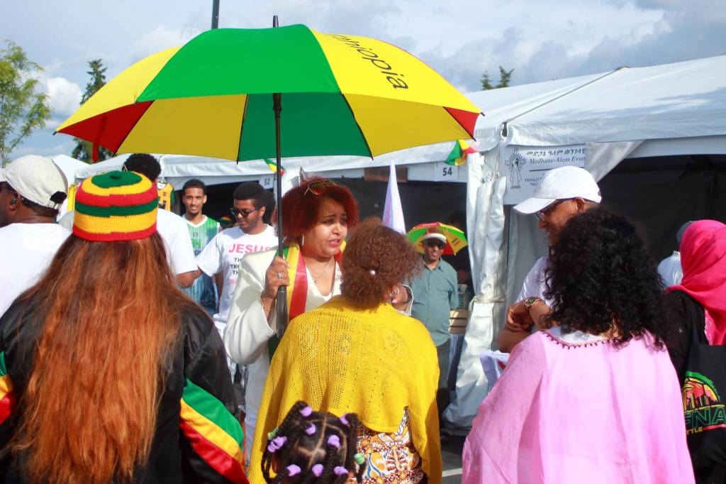 The Ethiopian flag was everywhere at the ESFNA soccer tournament, especially on July 4 when the no matches were scheduled and the focus was on culture and community. Photo by Keelin Everly-Lang / the Mirror