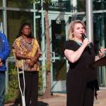 Lili Kovolenko speaks at the flag raising in her role as the President of the Ukrainian Association of Washington State. Photos by Keelin Everly-Lang / the Mirror