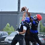 Miles Fuavai makes a one-handed interception during practice. Ben Ray / The Mirror