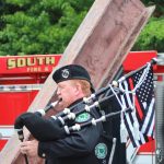 Craig Baughnsmith of King County Pipes and Drums performs at the 9/11 memorial event in Federal Way. Photo by Keelin Everly-Lang / the Mirror