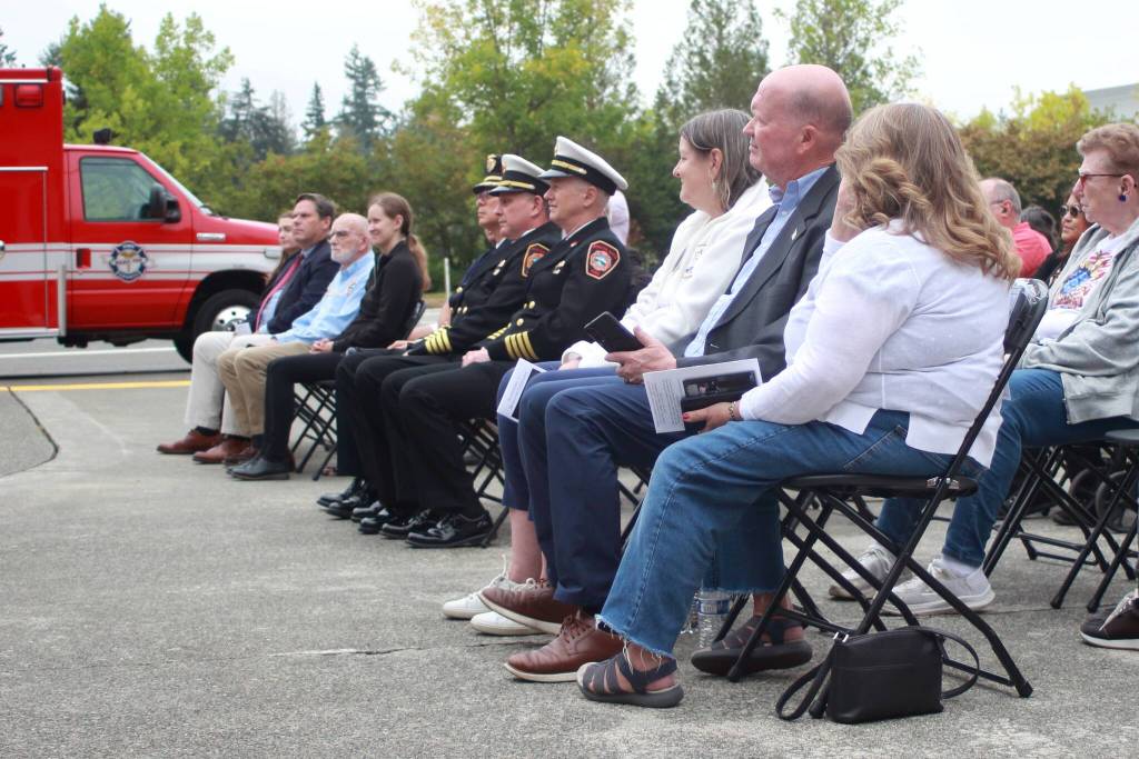 Local leaders attended the 9/11 memorial event. Photo by Keelin Everly-Lang / the Mirror