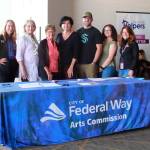 The Federal Way Arts Commission and Federal Way staff member. From left to right, Vickie Chynoweth, Karen Brugato (Chair), Cindy Ducich, Iveta Felzenberg, Tom Bristol, Federal Way staff member Cassie Swan and Kimberly Bowman. Photos by Keelin Everly-Lang / the Mirror