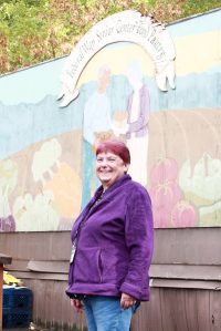 Sue Thacker at the Federal Way Senior Center food bank. Photo by Keelin Everly-Lang / the Mirror
