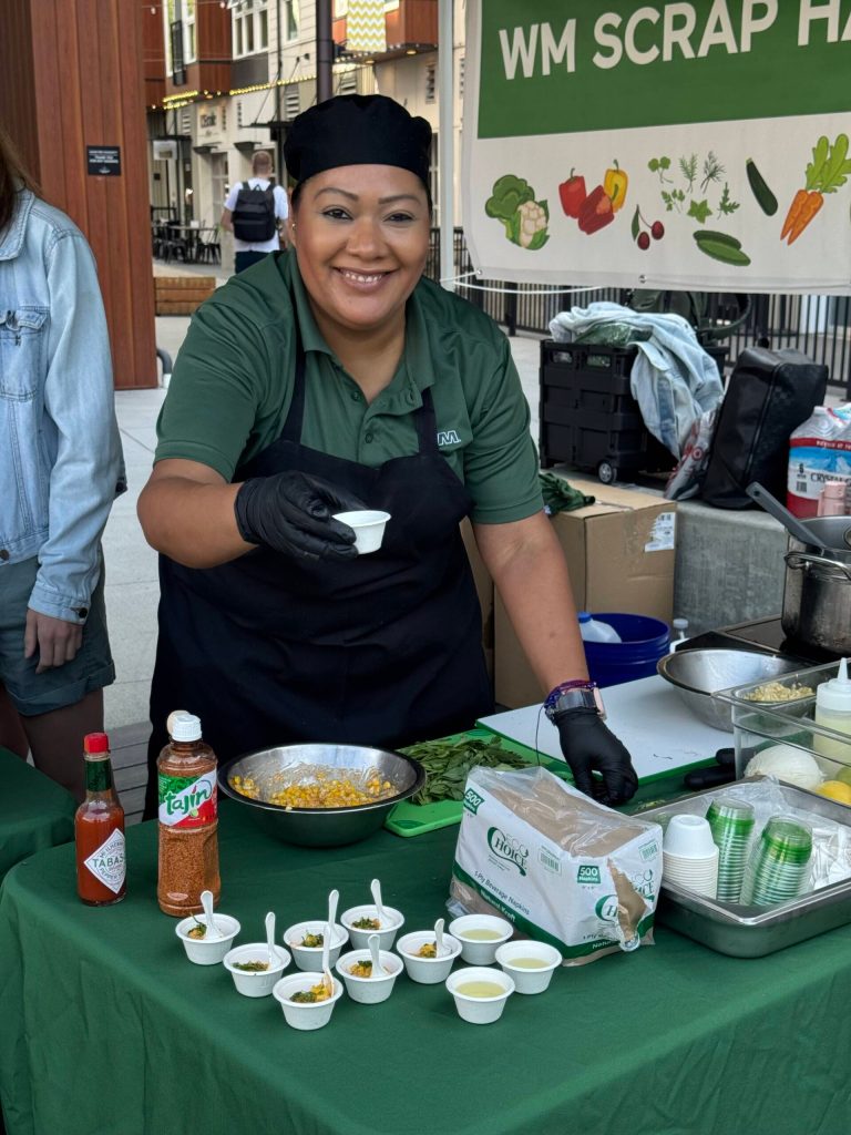 Chef Martha Gamboa of Seattles Bookstore Bar and Cafe partners with WM for their Scrap Happy Kitchen to educate community members about food waste. Courtesy photo.