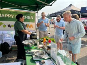 Mukilteo elected officials and VIPs get the chance to taste test at a demonstration by Chef Martha Gamboa earlier this year. Courtesy photo