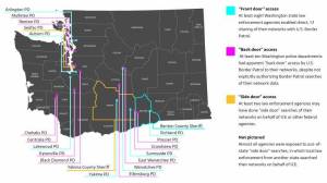 From the University of Washington report: Across Washington state, a review of Flock audits by UWCHR researchers during 2025 revealed multiple forms of access to data on Washington state residents by federal immigration enforcement agencies and out-of-state law enforcement. The majority of agencies were exposed to one or more of these forms of access to their networks. The map does not depict all agencies surveyed or known to use Flock systems.