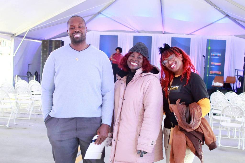 FW Black Collective board members at the light rail opening. Photo by Keelin Everly-Lang / the Mirror