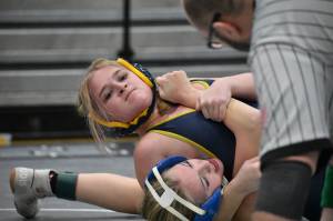 Mikynzie Pelissier gets the pin for Decatur. Ben Ray / The Mirror