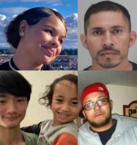 Alleged victims and suspects from different cases. Top row, left to right: Victim Nena Edmonds, suspect Jose Guadalupe Linares-Morales. Bottom row, left to right: Woo Jin Hahn and Soo Jin Hahn, and victim Rashawn Nikkovone Lucas. Courtesy photos