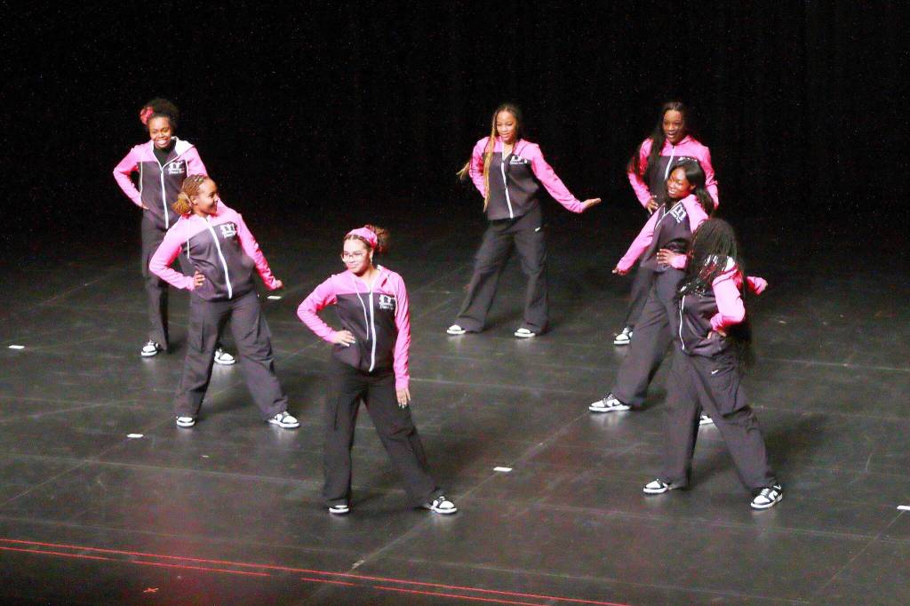 Phenomenal She dance team are members of one of Phenomenal Shes programs, an organization with the mission to provide mentorship encouragement, and empowerment to young women of color by building confidence around education, social awareness and self-esteem. Photo by Keelin Everly-Lang / the Mirror.