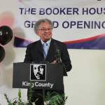 Harold Booker II speaks about the legacy of his father and family for which the permanent supportive housing location is named. Photo by Keelin Everly-Lang / the Mirror
Harold Booker II speaks about the legacy of his father and family for which the permanent supportive housing location is named. Photo by Keelin Everly-Lang / the Mirror