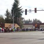 Hundreds of students participated in a demonstration on Feb. 5 to speak out against the actions of ICE and the immigration crackdown. They marched from Federal Way High School to Pacific Way South and S. 320th St. Photo by Keelin Everly-Lang / the Mirror