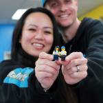 Photos by Keelin Everly-Lang / the Mirror
Charity and Matt Morningstar show off their personalized minifigs at Bricks & Minifigs in Federal Way.