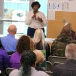 Rep. Jamila Taylor (D-District 30) at the Feb. 21 town hall. Courtesy photo