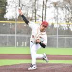 Thomas Jefferson starting pitcher warms up before scrimmage. Ben Ray / The Reporter