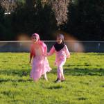 Two girls play outside during a fundraiser luncheon at the Federal Way Community Center. Photo by Keelin Everly-Lang / the Mirror