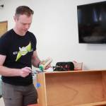 Board member of the South King Tool Library Kevin Goodsell works on repairing a broken drawer at the March 28 Repair Cafe event. Photo by Keelin Everly-Lang / the Mirror