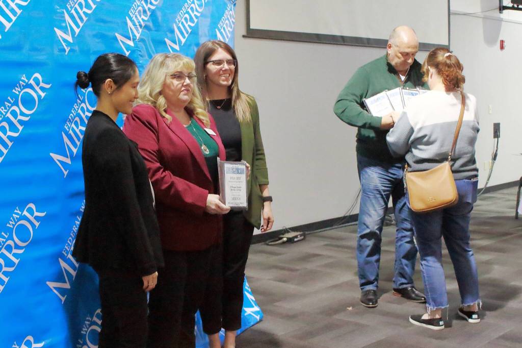 Village Green staff and FUSION staff pose for photos with their awards at Best of Federal Way. Photo by Keelin Everly-Lang / the Mirror
