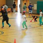Photos by Keelin Everly-Lang / the Mirror
Community teams play dodgeball together.