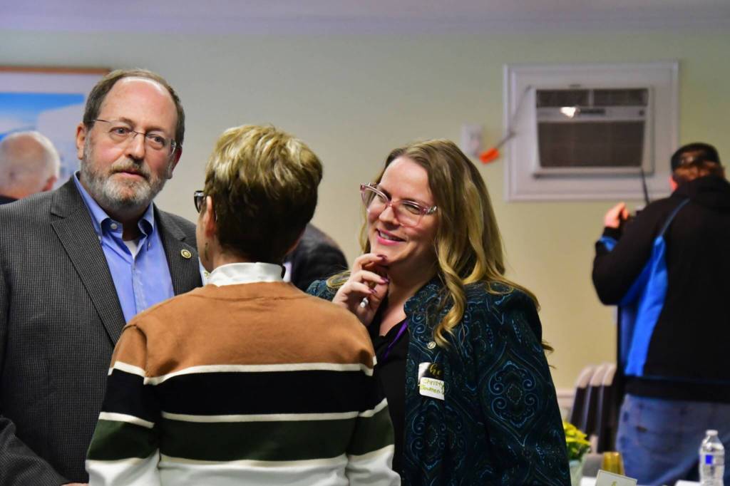 Community conversation was a main goal at the Federal Way Rotarys April 2 event. Photo by Bruce Honda