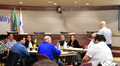 Photo by Bruce Honda
Federal Way City Council members attend a retreat on April 4.