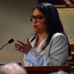 Photo by Bruce Honda
Rep. Kristine Reeves (D-30th District) shares a legislative update to the Federal Way City Council on April 7.