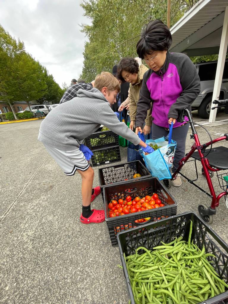 Photos courtesy of Martha Collins
Seniors at SHAG housing stock up on fresh produce.