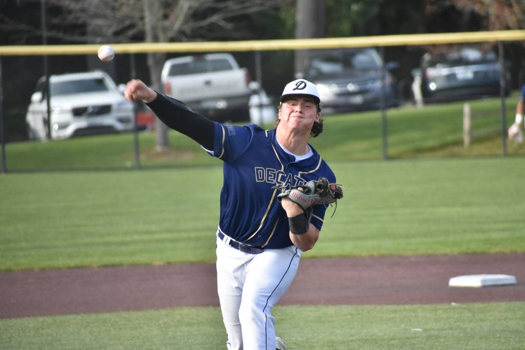 Ethan Flavel pitched in his second start of the season for Decatur. Ben Ray / The Mirror