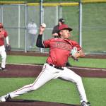 Uzziah Maldonado-Manzo pitches for Thomas Jefferson against Federal Way. Ben Ray / The Mirror