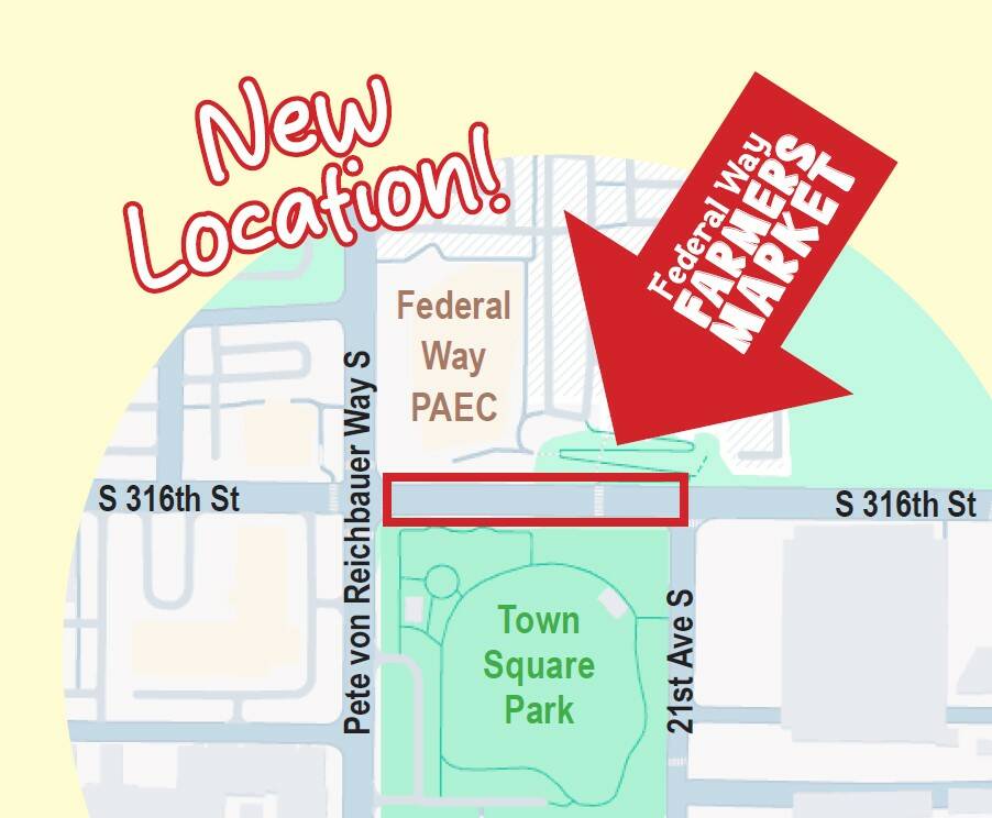 The Federal Way Farmers Market will be at a new location starting at its grand opening on May 9. Courtesy photo.