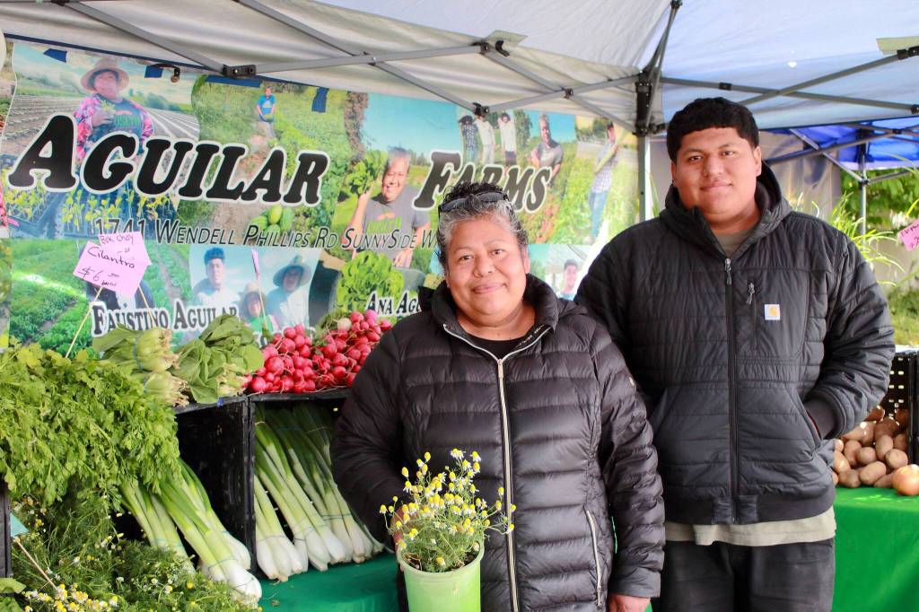 Longtime vendors Ana and Isaac Aguilar farms. The produce vendor has been a staple of the market for over two decades.