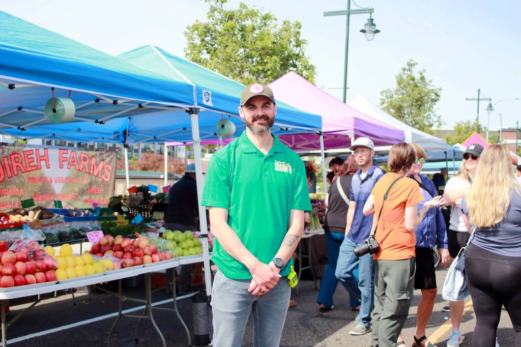 Recreation Manager Kevin Hutchinson at the Federal Way Farmers Market. Photo by Keelin Everly-Lang / the Mirror