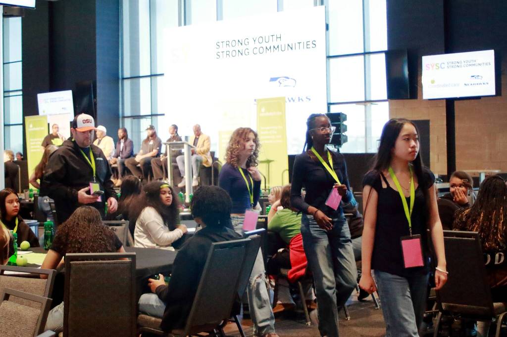 Middle schoolers heard speeches and participated in breakout sessions at the SYSC mental health summit. Photo by Keelin Everly-Lang / the Mirror.