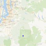 The plane crashed into the South Tahoma Glacier at around 10,000 feet on Dec. 10, 1946. Map image courtesy of Wikimedia Maps/Open Street Map