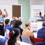 Photos courtesy of Madison Kirkman/Comcast 
Estela Ortega, Executive Director of El Centro de la Raza, speaks at the opening of the grand opening for its new Lift Zone at El Centro de la Raza on May 15 in Federal Way.
