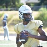 Antione Williams works during warm ups at Decatur. Ben Ray / The Reporter