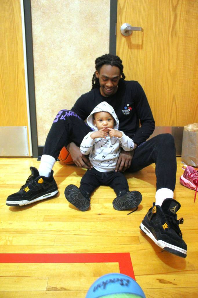 Catch a game of drop-in basketball - and spend some quality time with your little one as this player did at the weekly open games hosted by Game of Life Mentoring and Sports Ministry at Northwest Church in Federal Way. Photo by Keelin Everly-Lang / the Mirror (2023).