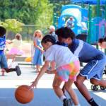 Kids got the chance to play some basketball at the Juneteenth celebration on June 13 in Federal Way with Game of Life Mentoring. Photo by Keelin Everly-Lang / the Mirror.