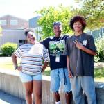 Miona, Roland and Thomas are three students in Federal Way who visited the Washington State Capitol with Progress Pushers for the first time. Photo by Keelin Everly-Lang / the Mirror.